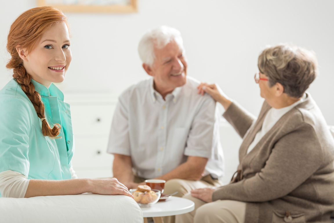 Nurse in retirement house