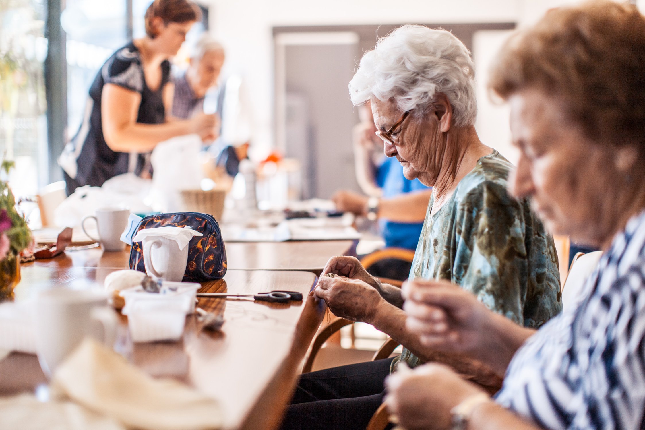 Active Seniors in an Elderly Daycare Center